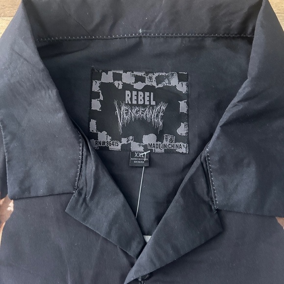 Rebel Vengeance Renaissance Print Button-Up Shirt | NWT Rare | XXL, 3XL - Picture 4 of 8